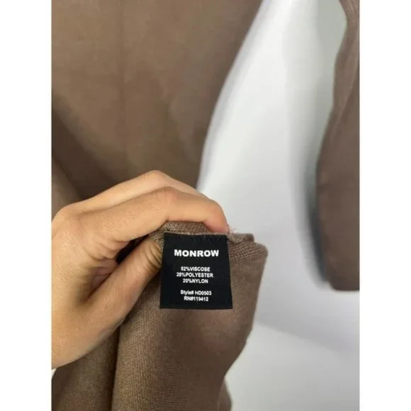 Monrow Super Soft One Shoulder Midi Dress Women's Dusty Cocoa Size: XS NWOT - Picture 7 of 9